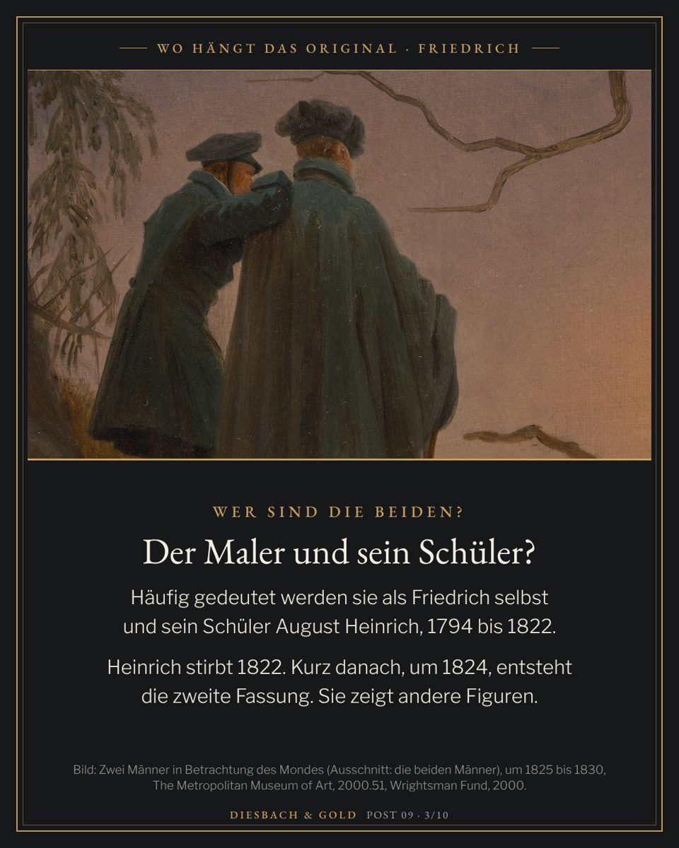 Nahaufnahme der New Yorker Fassung: die beiden Männer von hinten, einer legt dem anderen die Hand auf die Schulter.