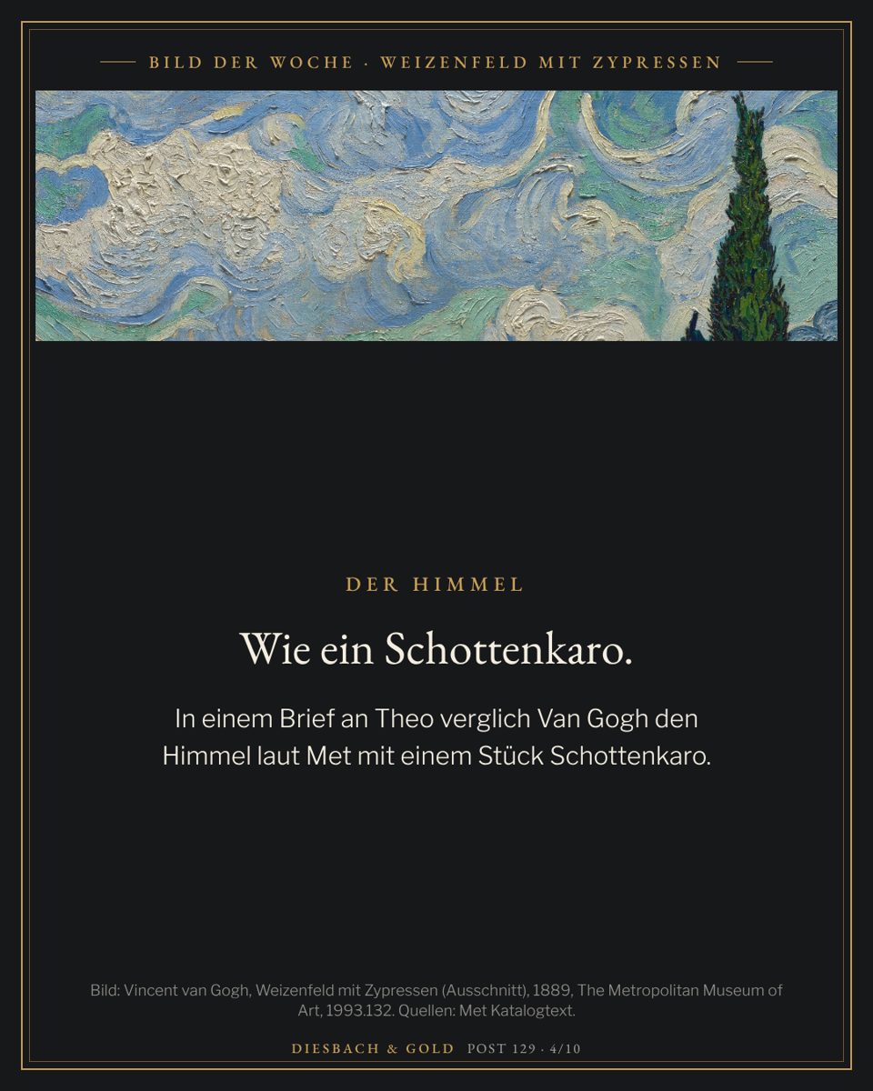 Ausschnitt: der Himmel aus dicken weißen und blauen Wirbeln.