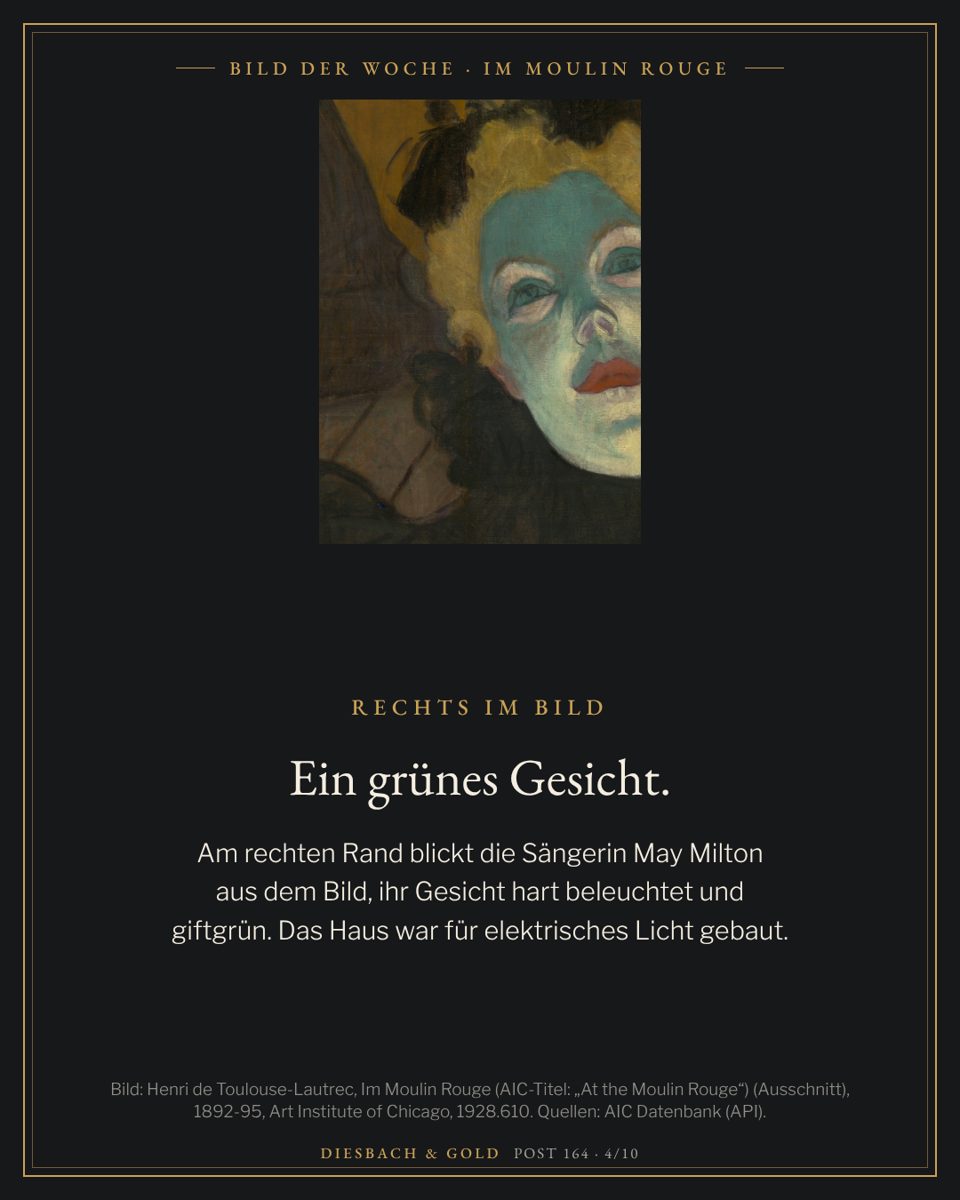 Ausschnitt mit dem Gesicht der Sängerin May Milton am rechten Bildrand.