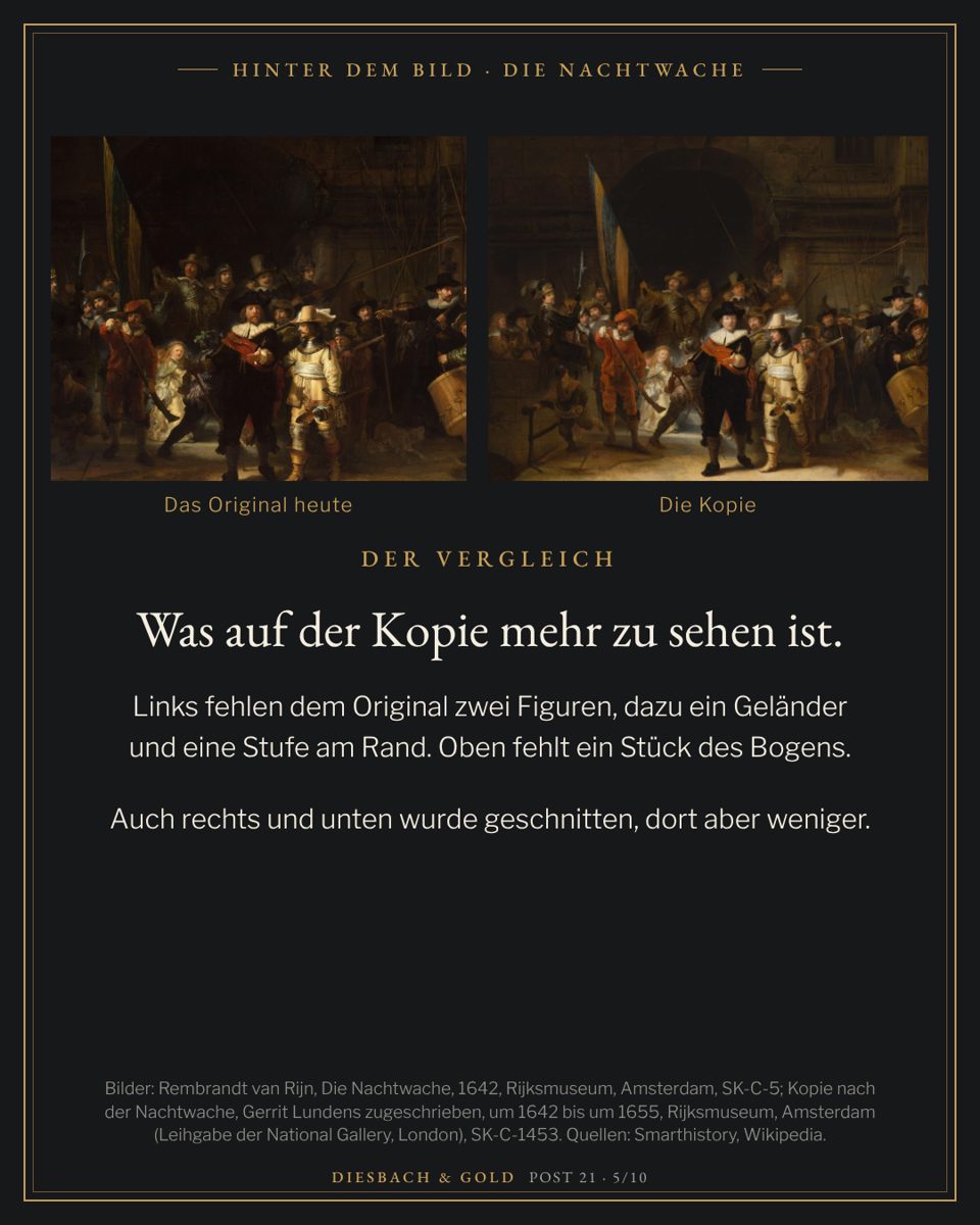 Das heutige Bild und die kleine Kopie nebeneinander.