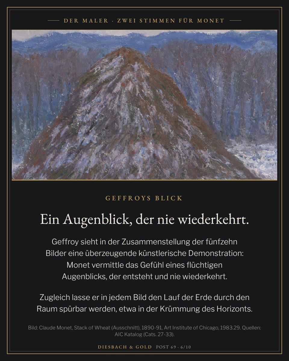 Ausschnitt: die Spitze des Stapels mit rotbraunen und lilafarbenen Strichen.